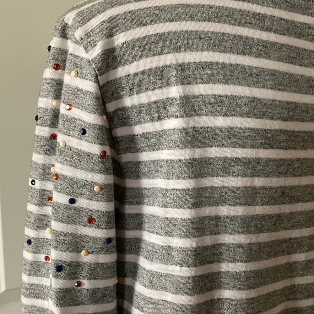 J. Crew medium long sleeve top stripes gray white